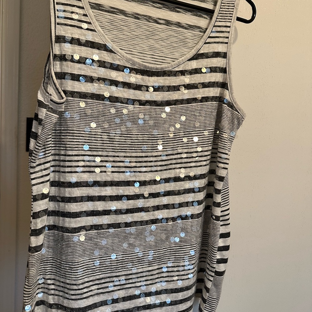 Striped Sequin Tank Top